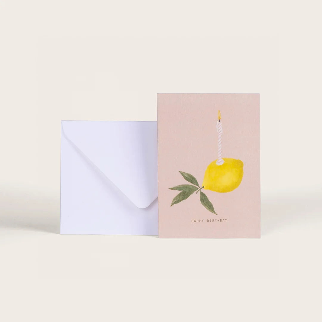 Carte double avec enveloppe - Lemon birthday