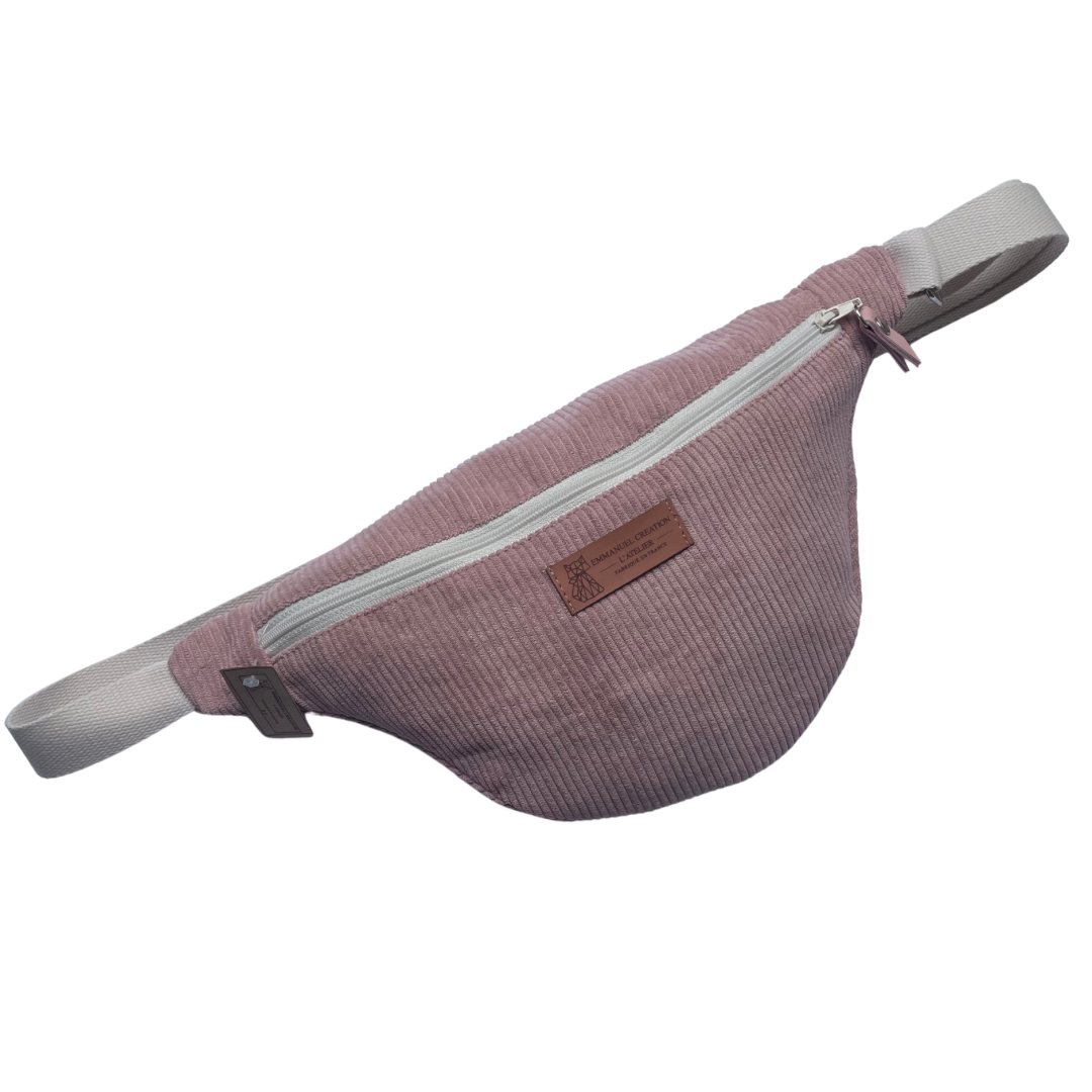Sac banane - Velours Rose