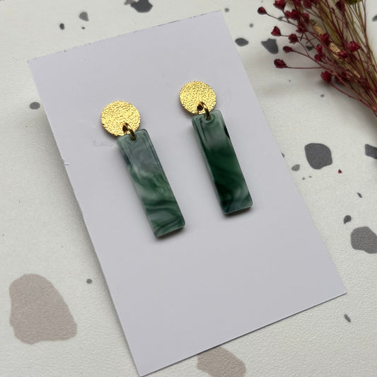 Boucles d’oreilles Charlie vertes et blanches