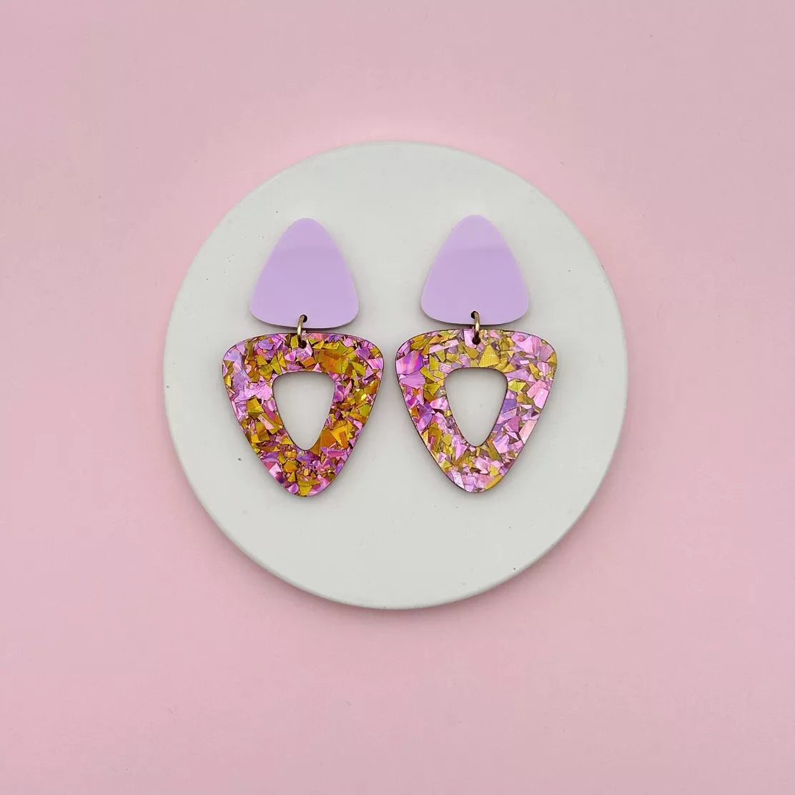 Boucles d’oreilles Gisèle Parme - Paillettes