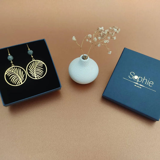 Boucles d’oreilles L’originelle labradorite