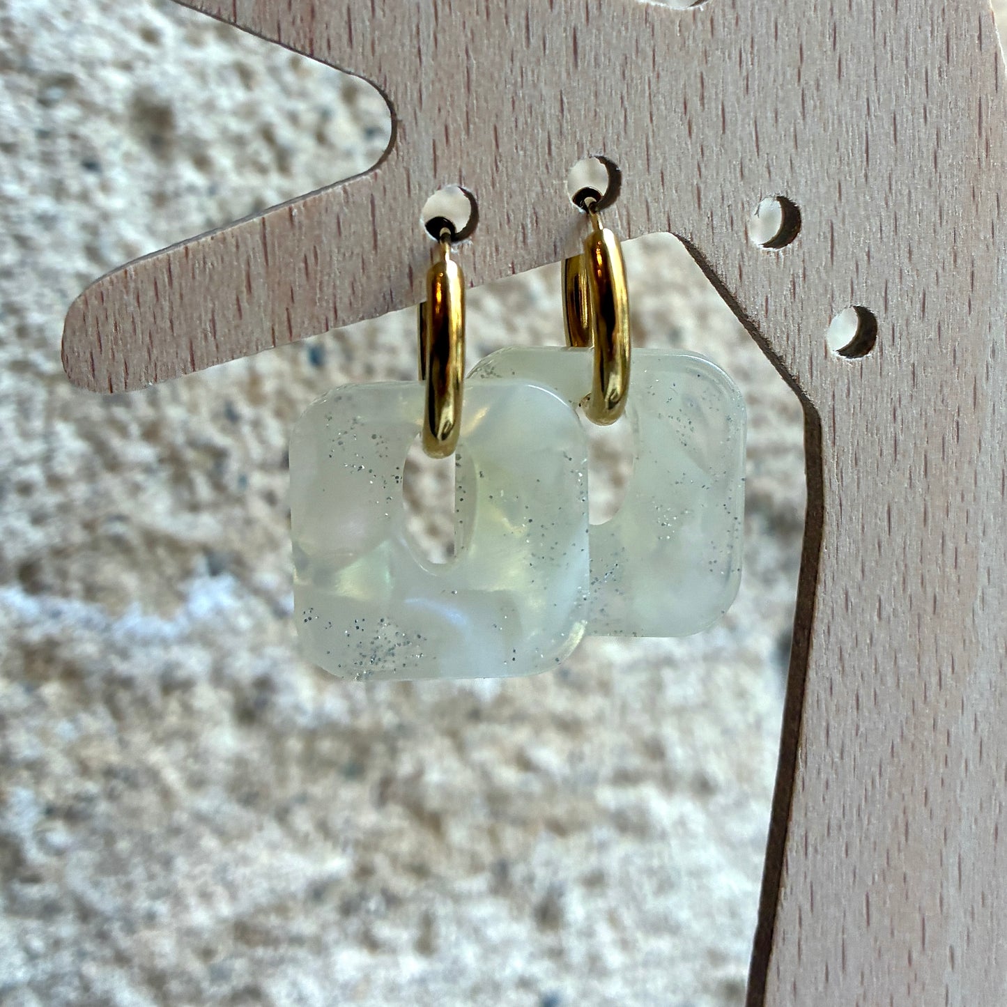 Boucles d’oreilles Candice transparent pailleté