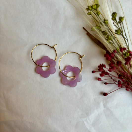 Boucles d’oreilles Flora violet