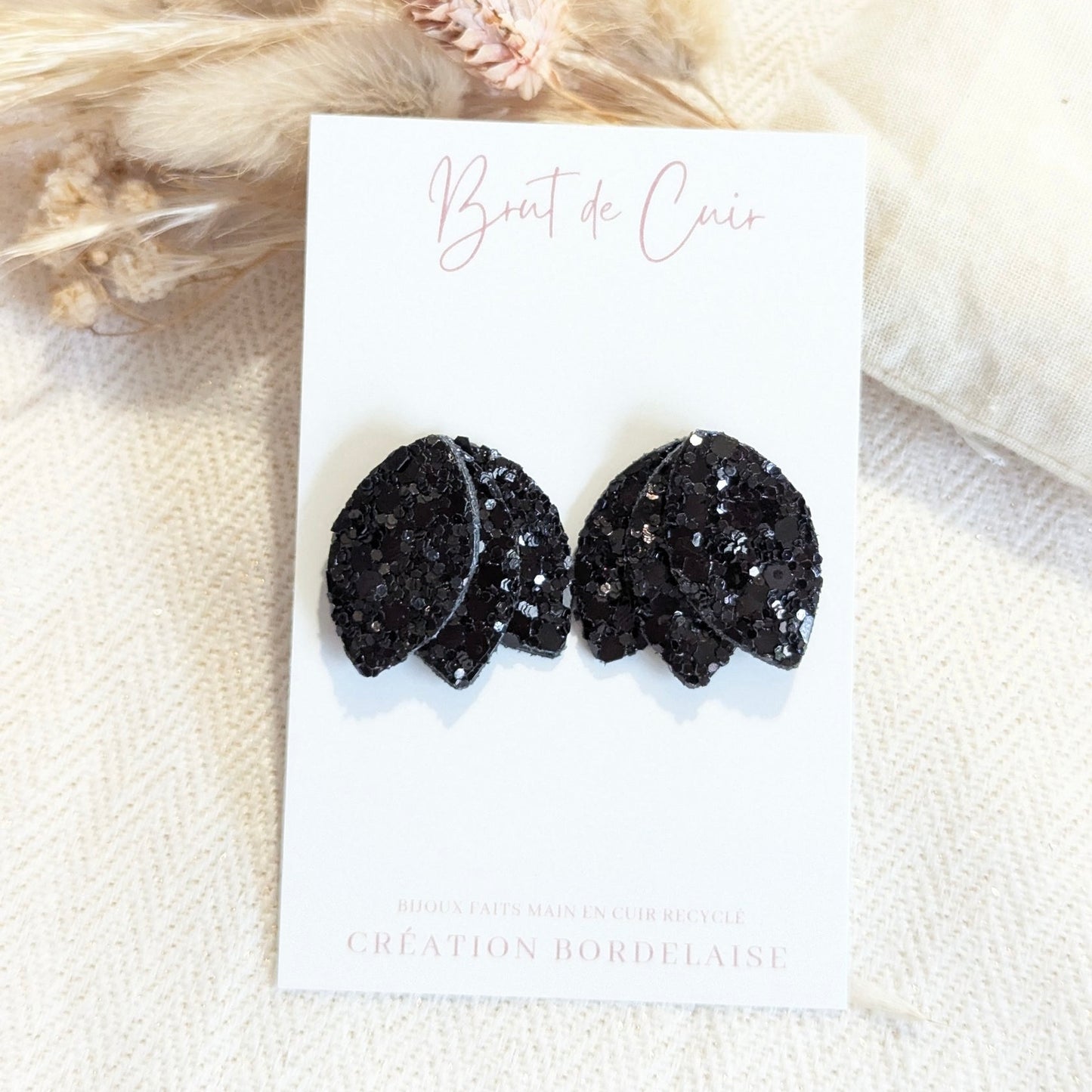 Boucles d’oreilles Romy noir