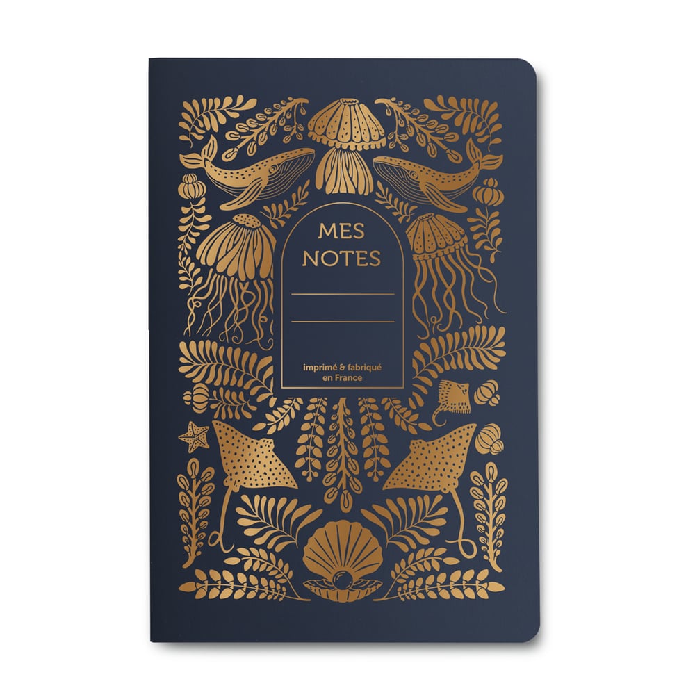 Carnet Dos Carré Abysses bleu marine