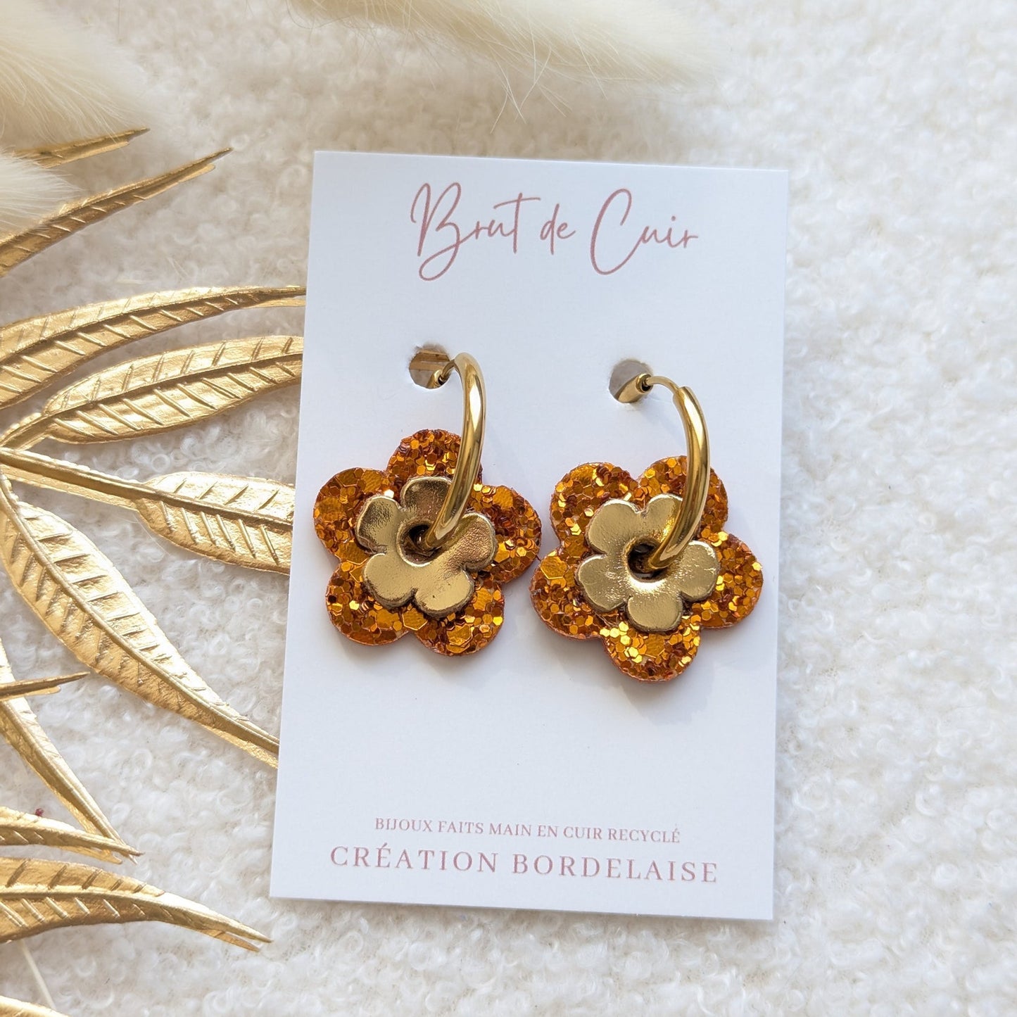 Boucles d'oreilles Flo orange
