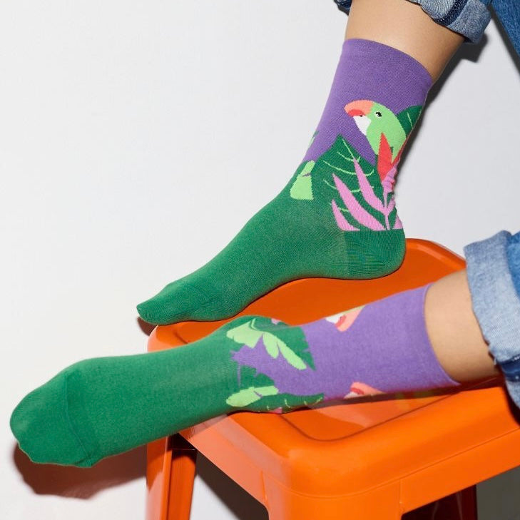 Chaussettes Coton Perruche Vert Sapin T36/40