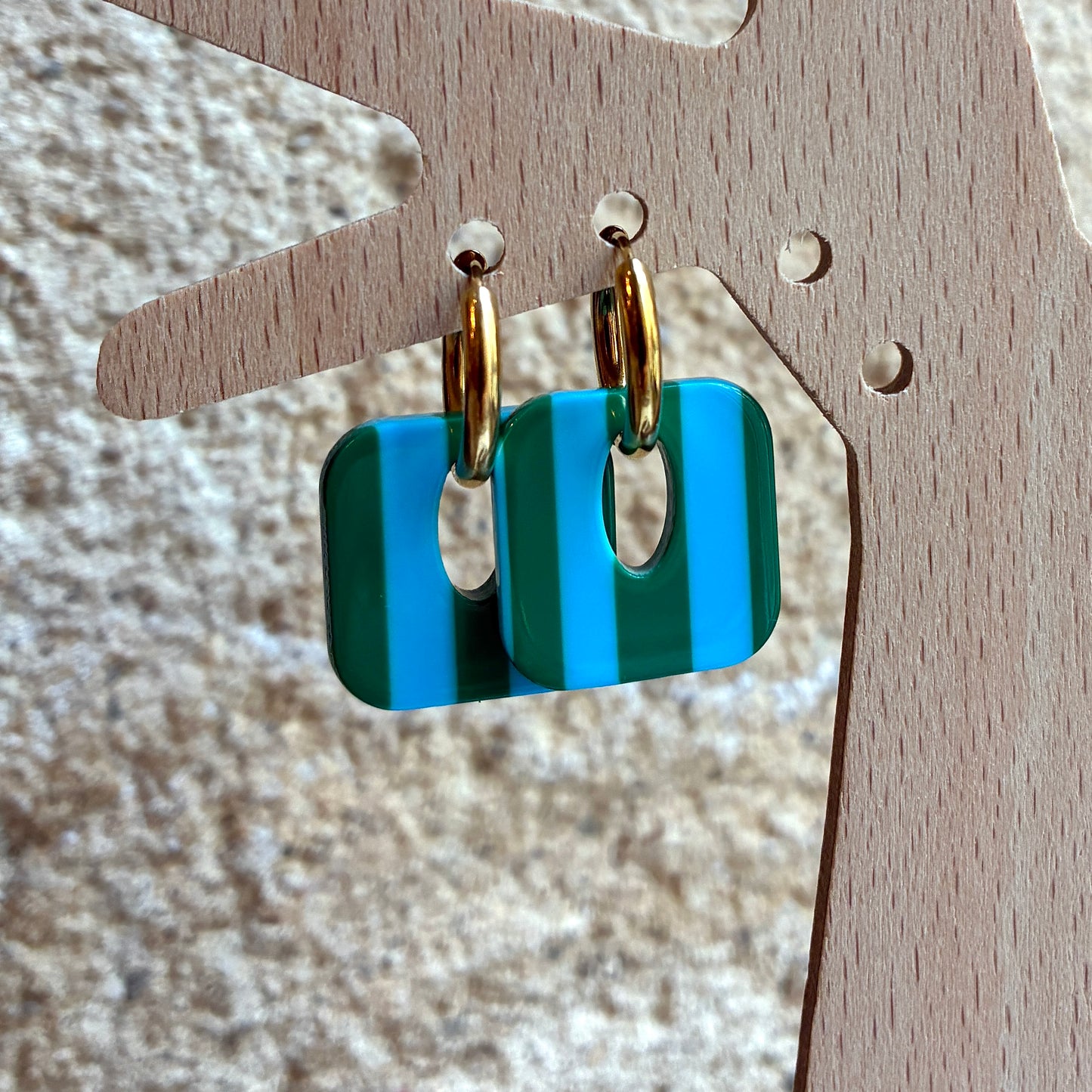 Boucles d’oreilles Candice vert/bleu