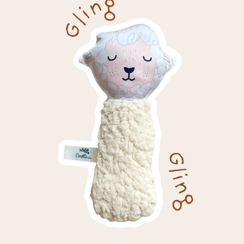 Hochet Mouton Teddy Beige
