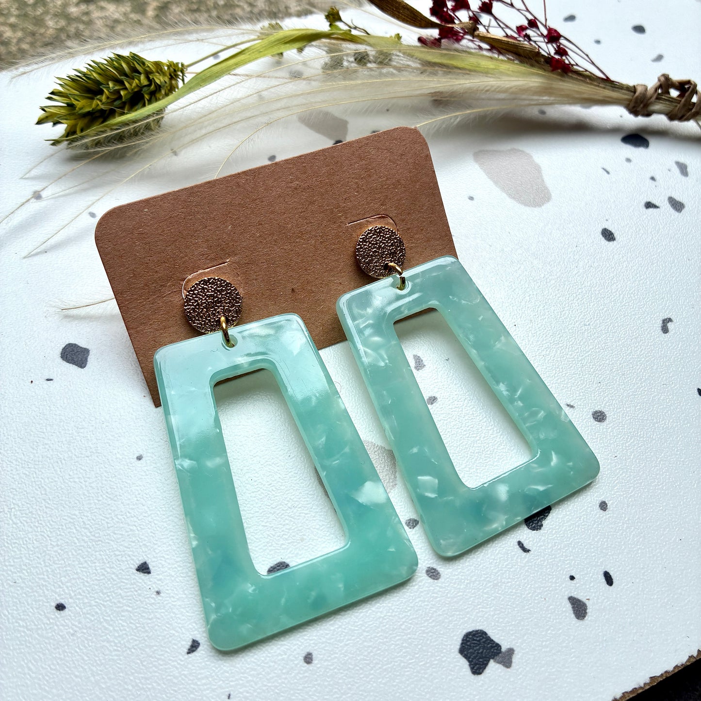 Boucles d’oreilles Romy menthe