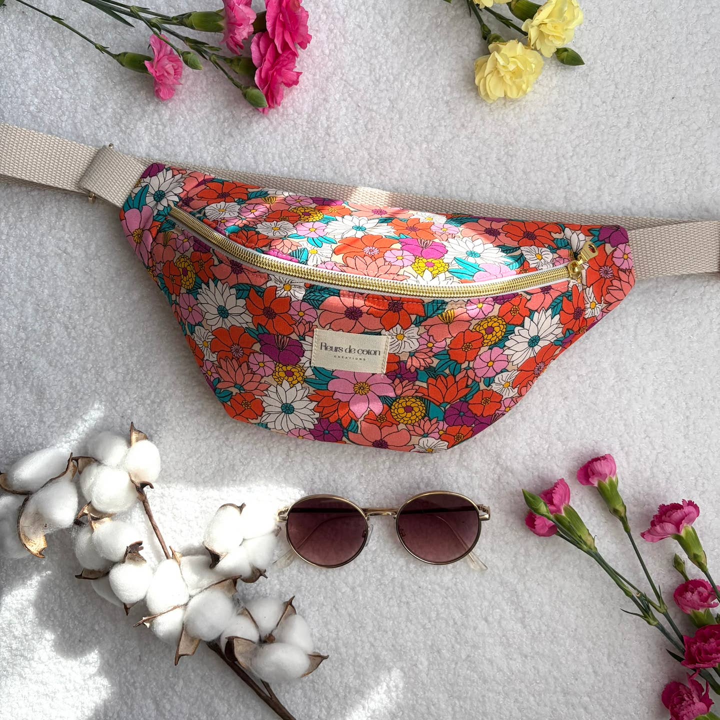 Sac banane - Fleurs multicolore