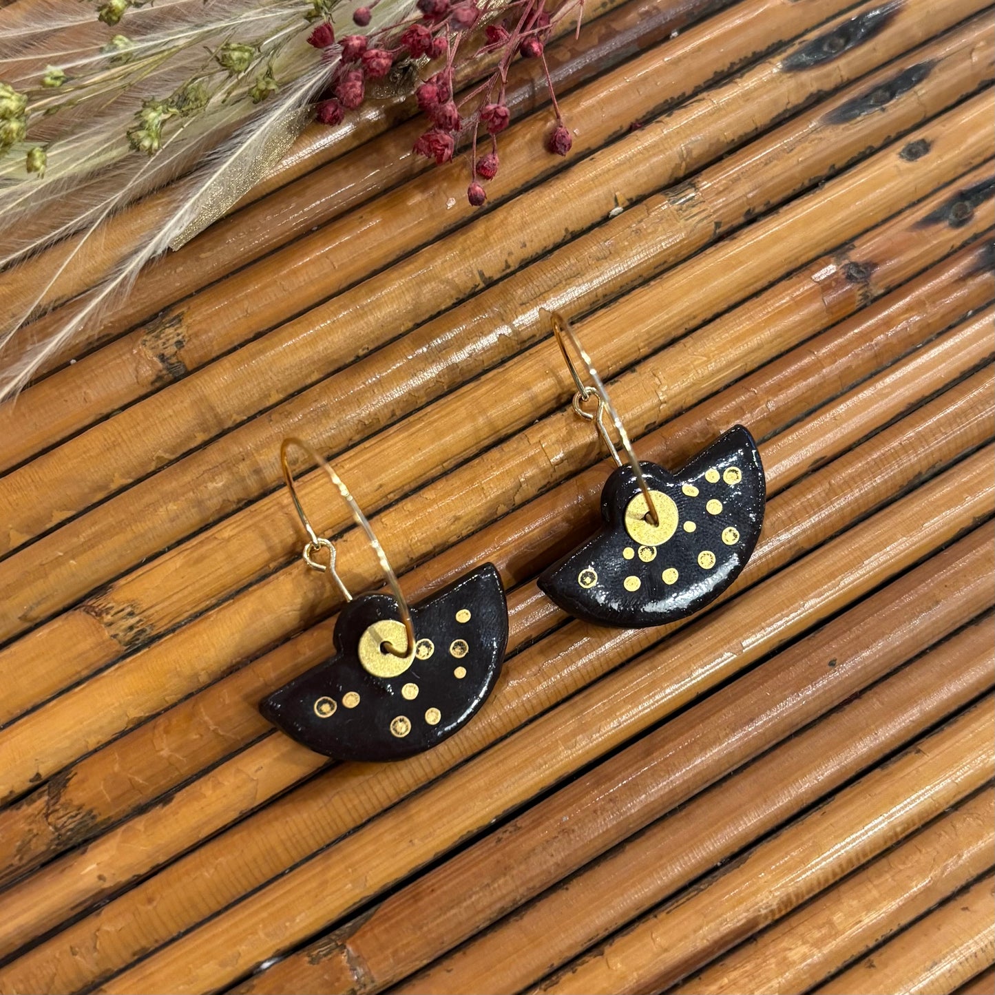 Boucles d'oreilles en céramique bascule noir