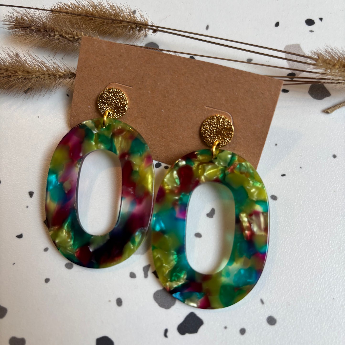 Boucles d’oreilles Alba multicolore clair