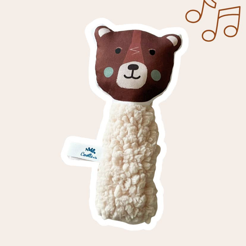 Hochet Ours Brun Teddy Beige