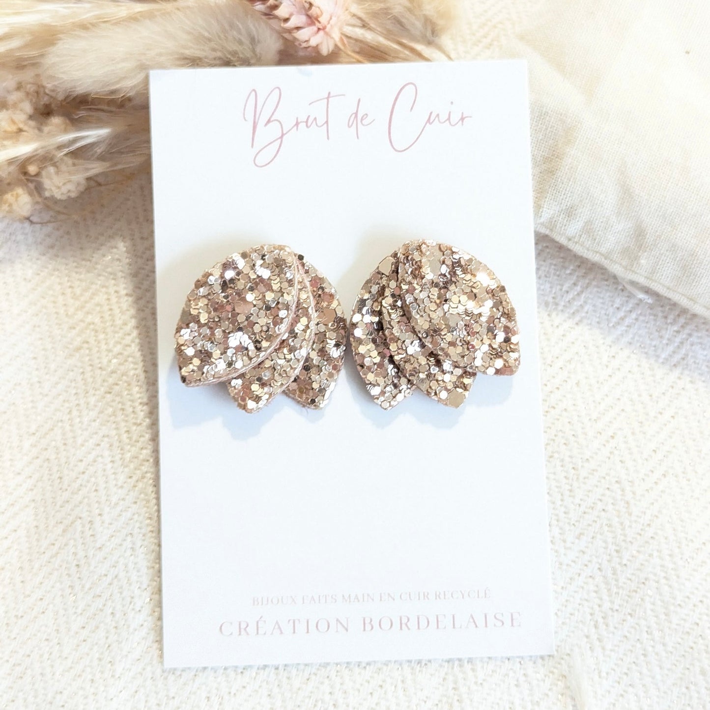 Boucles d’oreilles Romy rose doré