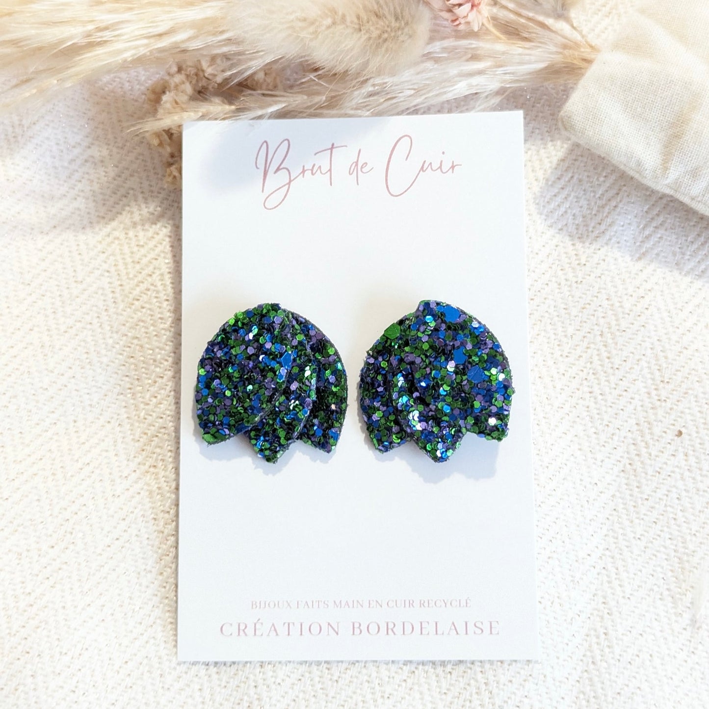 Boucles d’oreilles Romy bleu vert