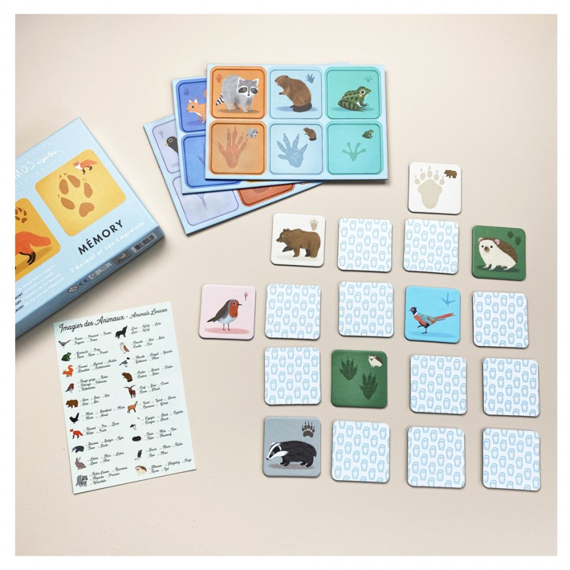 Jeu mémo L’animal et son empreinte