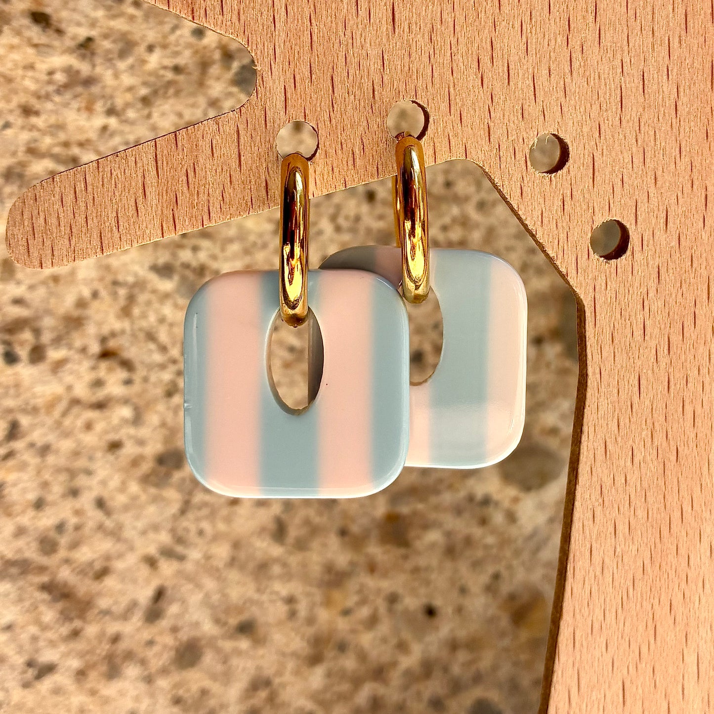 Boucles d’oreilles Candice bleu clair/blanc