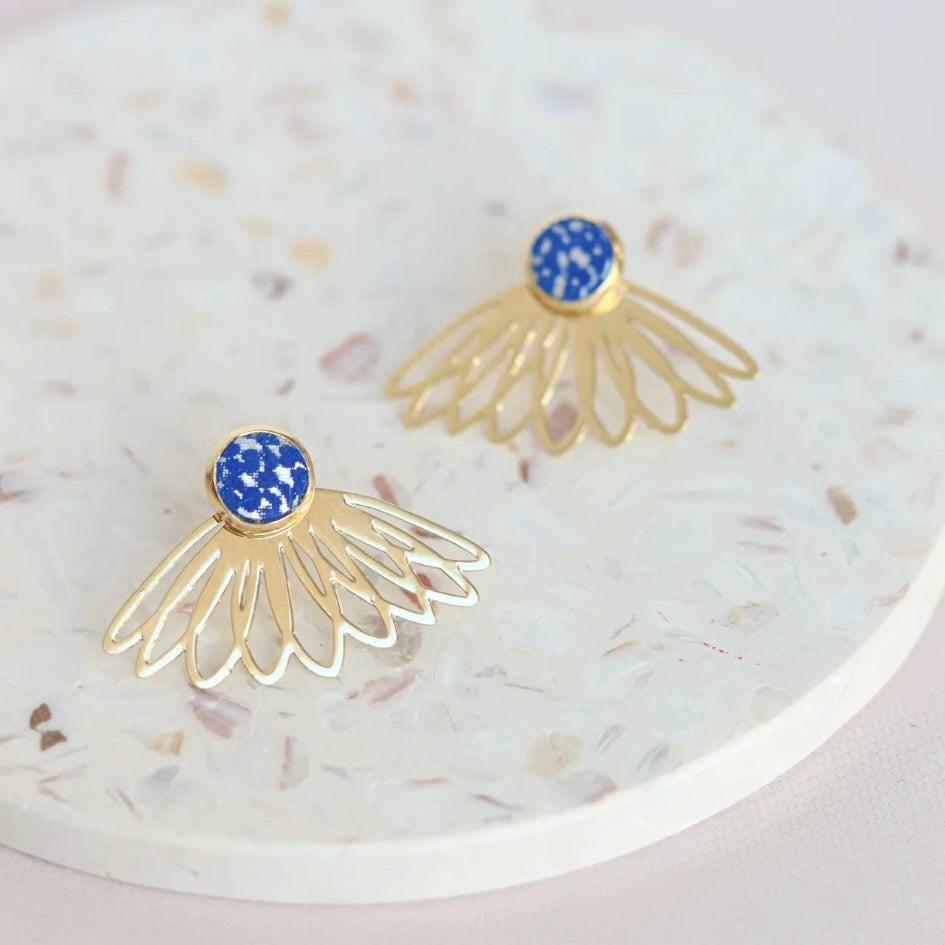 Boucles d’oreilles Noa bleu argent