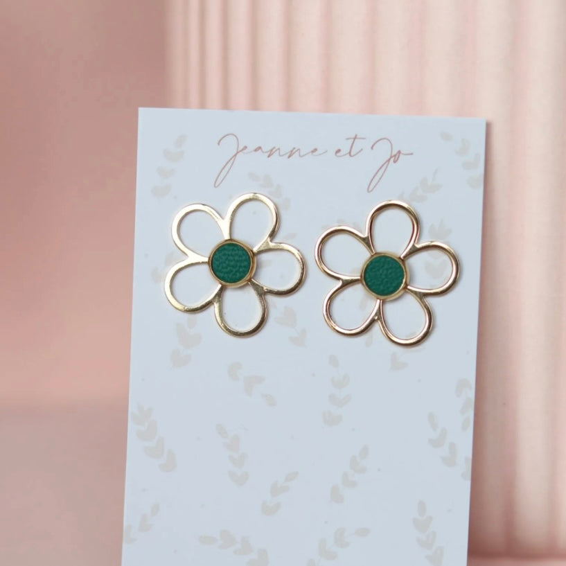 Boucles d’oreilles Noa fleurs vert