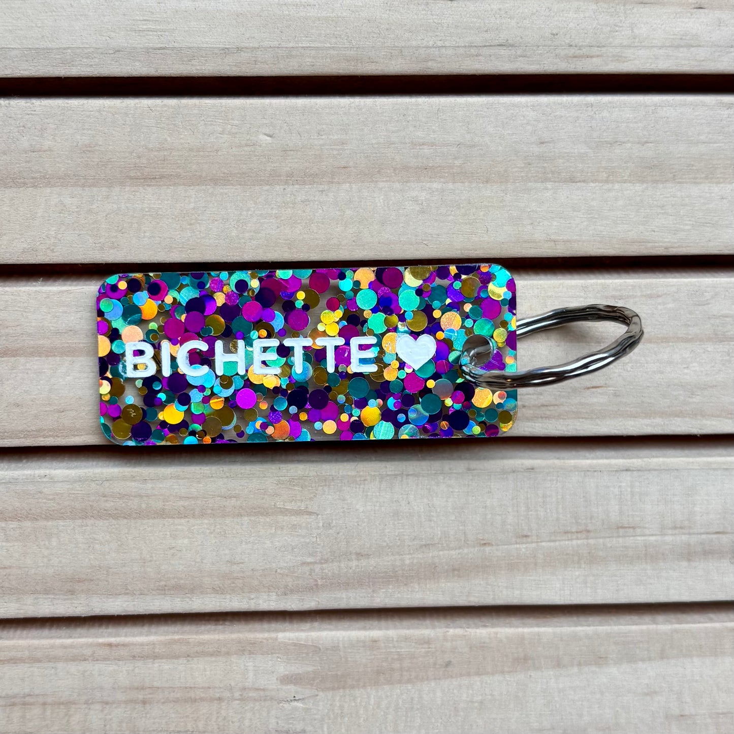 Porte-clés Bichette violet/bleu/or