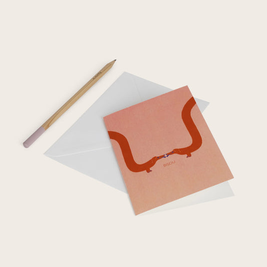 Carte double avec enveloppe - Acrobatic « Bisou »