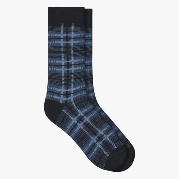 Chaussettes Laine Cachemire Écossais Noir T43/46