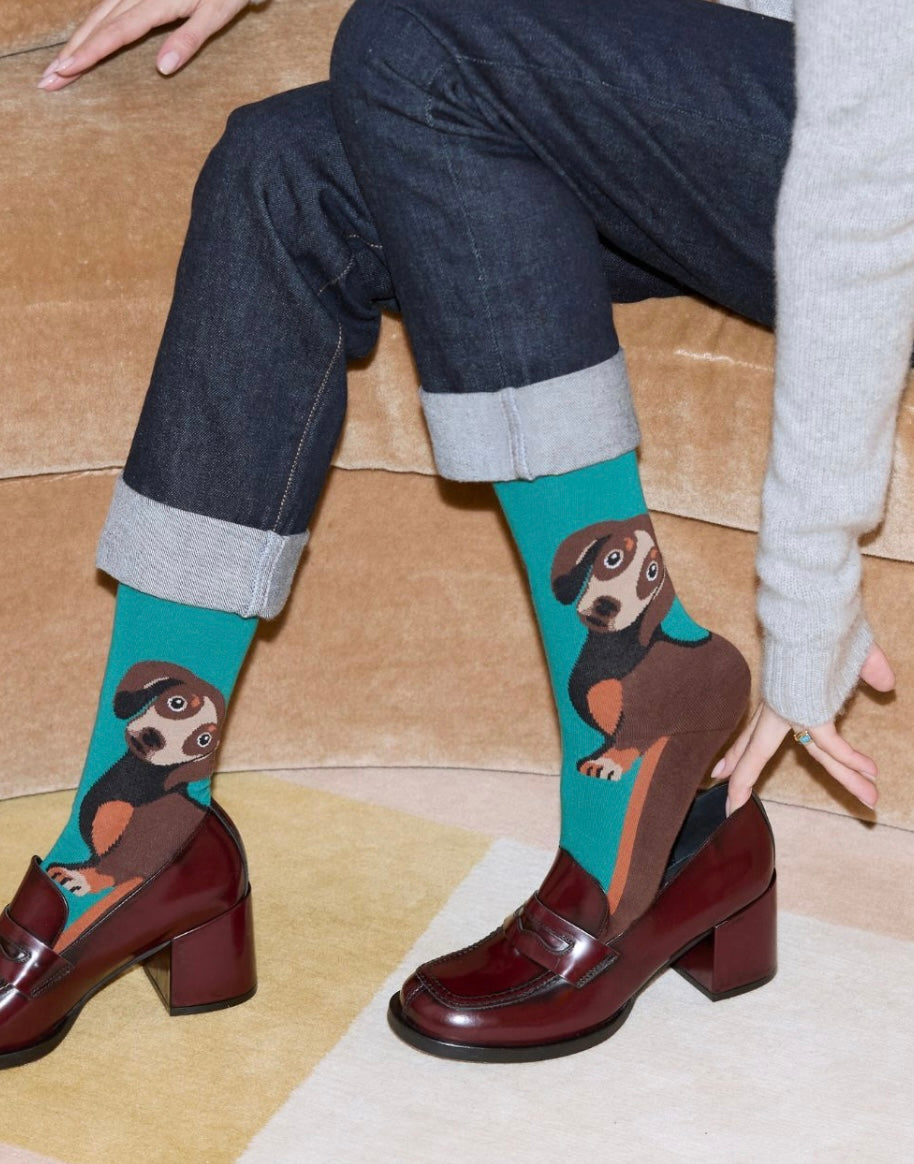 Chaussettes Teckel Malachite T36/40