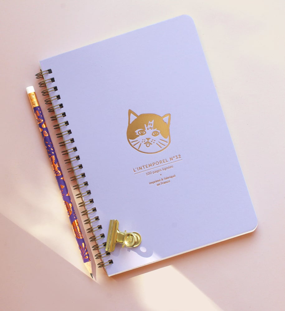 Carnet Intemporel Petit Chat lilas