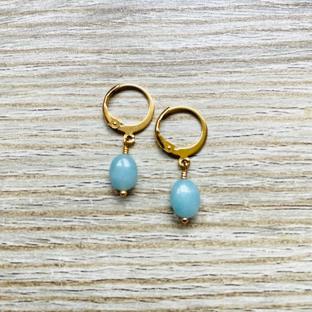 Créoles avec pierres semi-précieuses