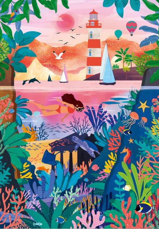 Puzzle Fonds marins colorés 1000 pièces
