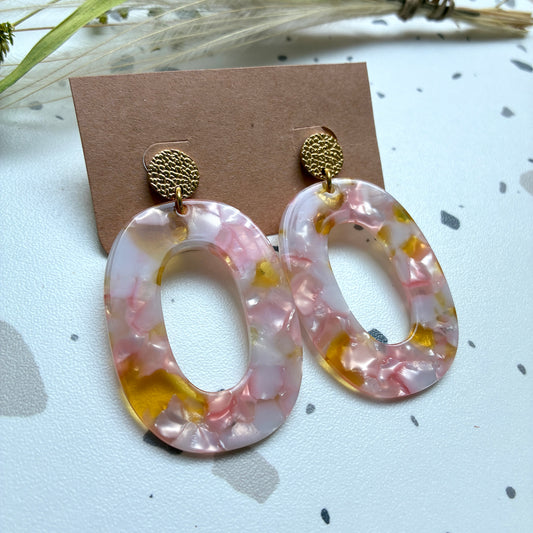 Boucles d’oreilles Alba rose miel