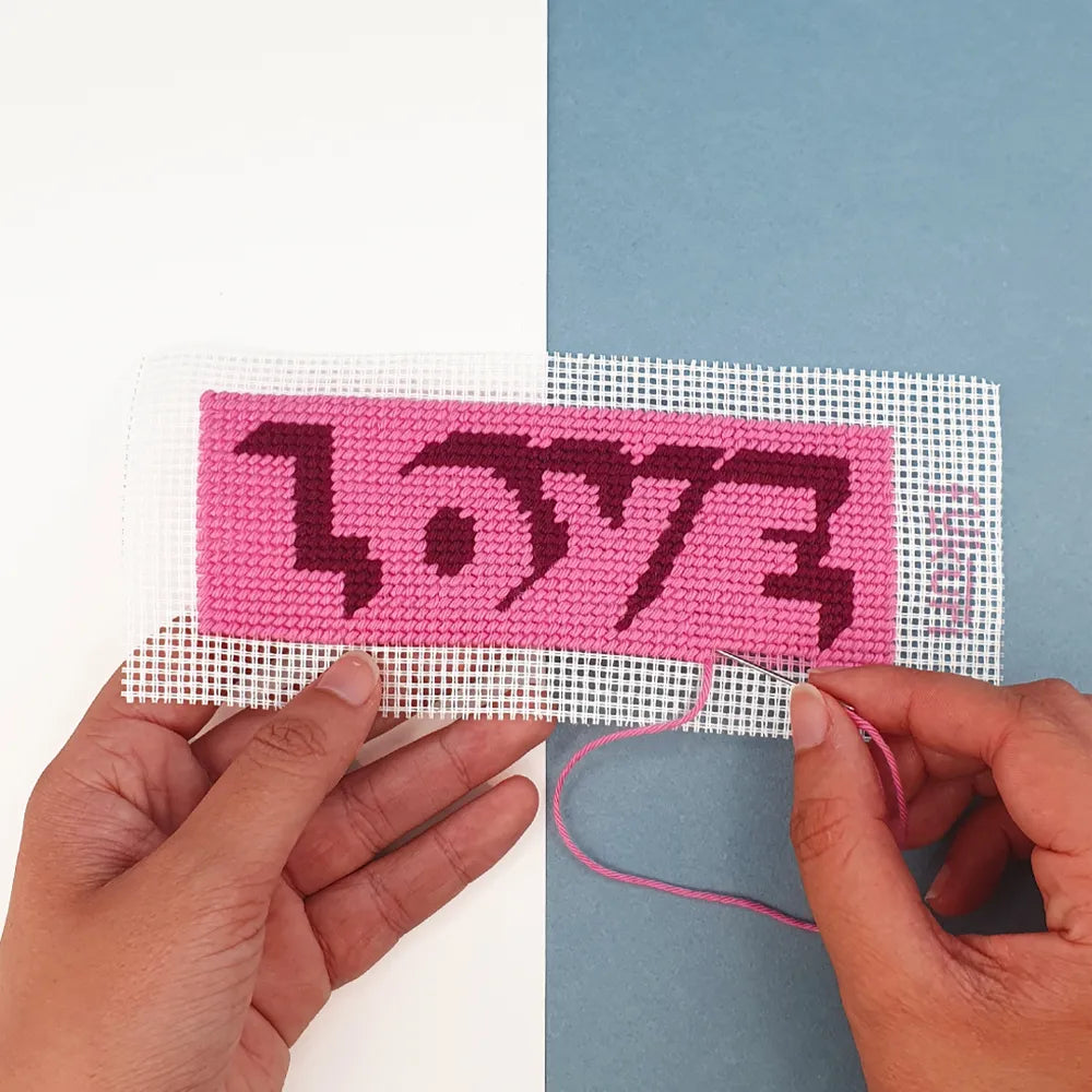 Kit de canevas marque-pages Love