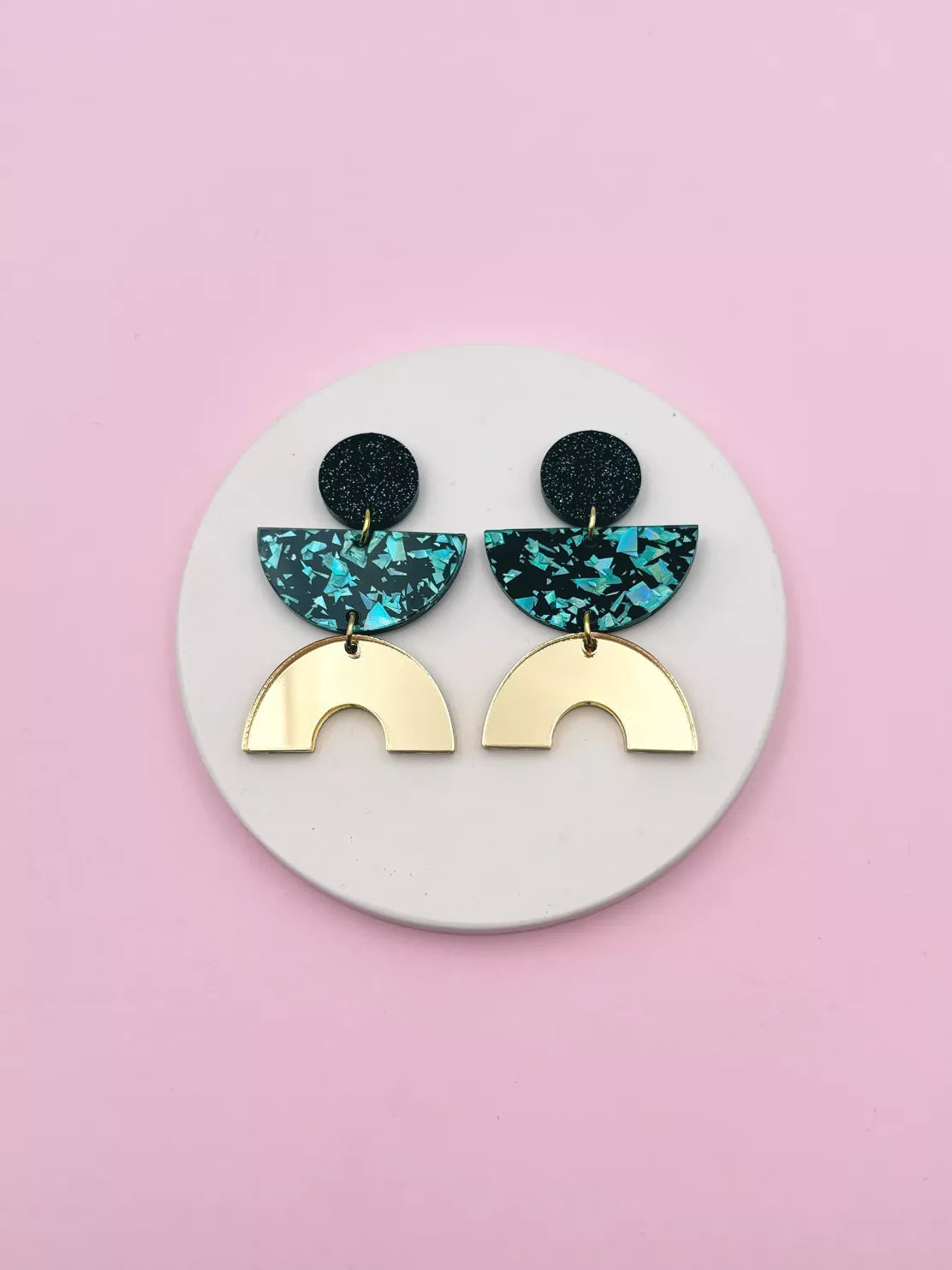 Boucles d’oreilles Ronette - Turquoise et Or