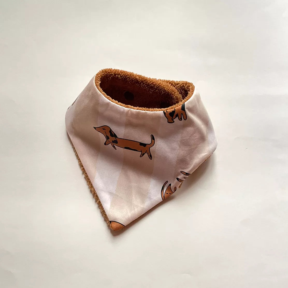 Mini bavoir de dentition Chien rayé beige