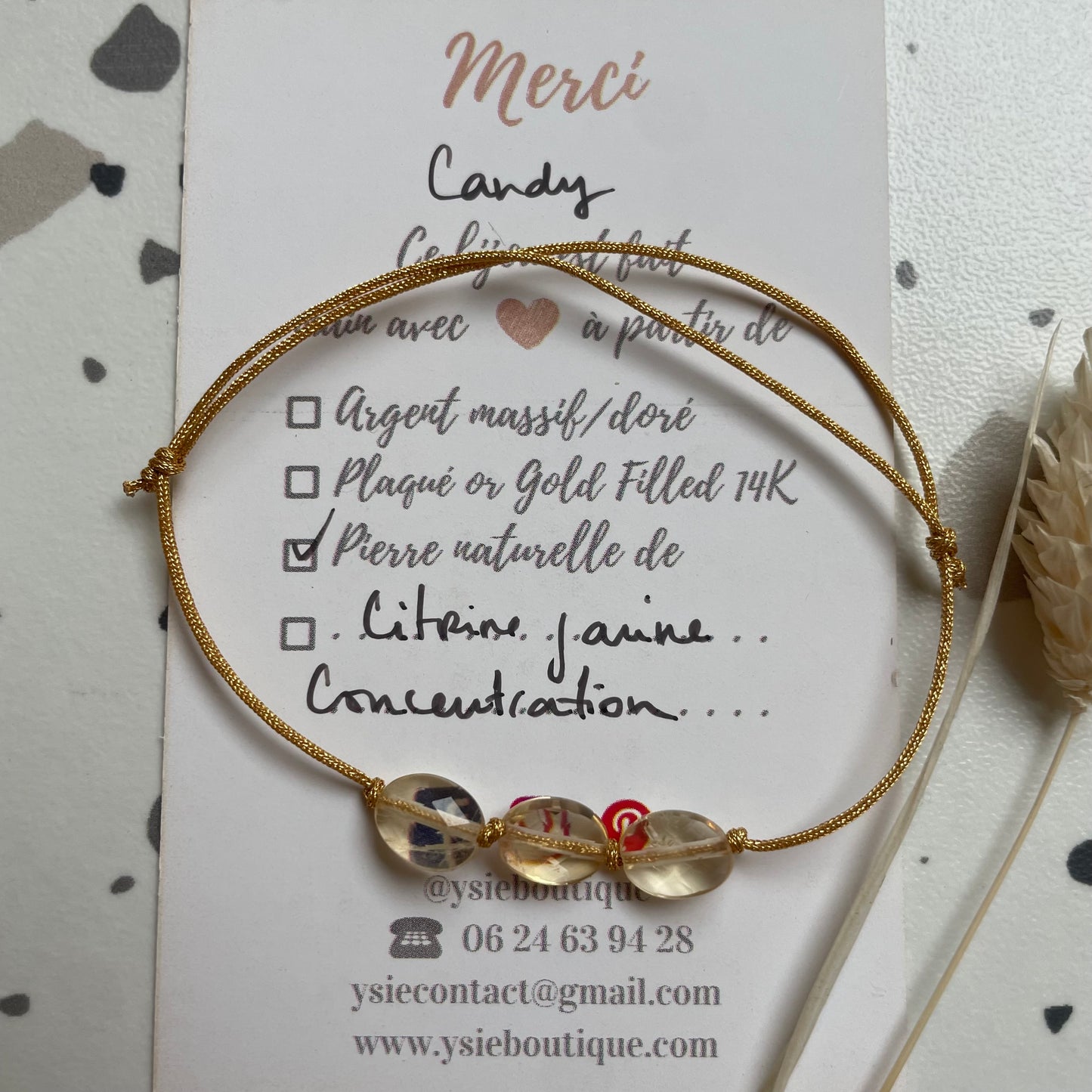 Bracelet doré Candy avec pierres semi-précieuses