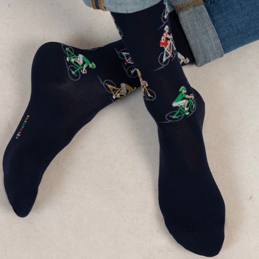 Chaussettes Coton Cyclistes Encre T39/42 / T43/46