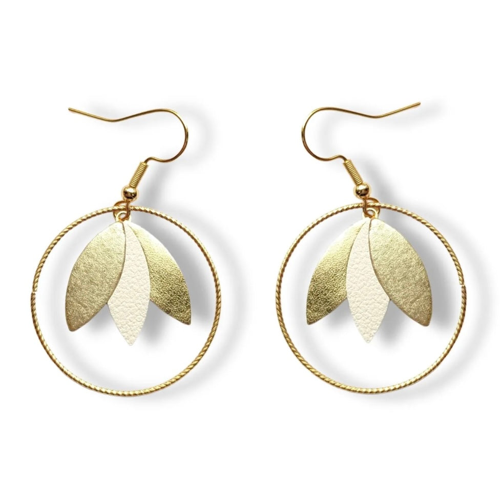 Boucles d’oreilles Louise blanc