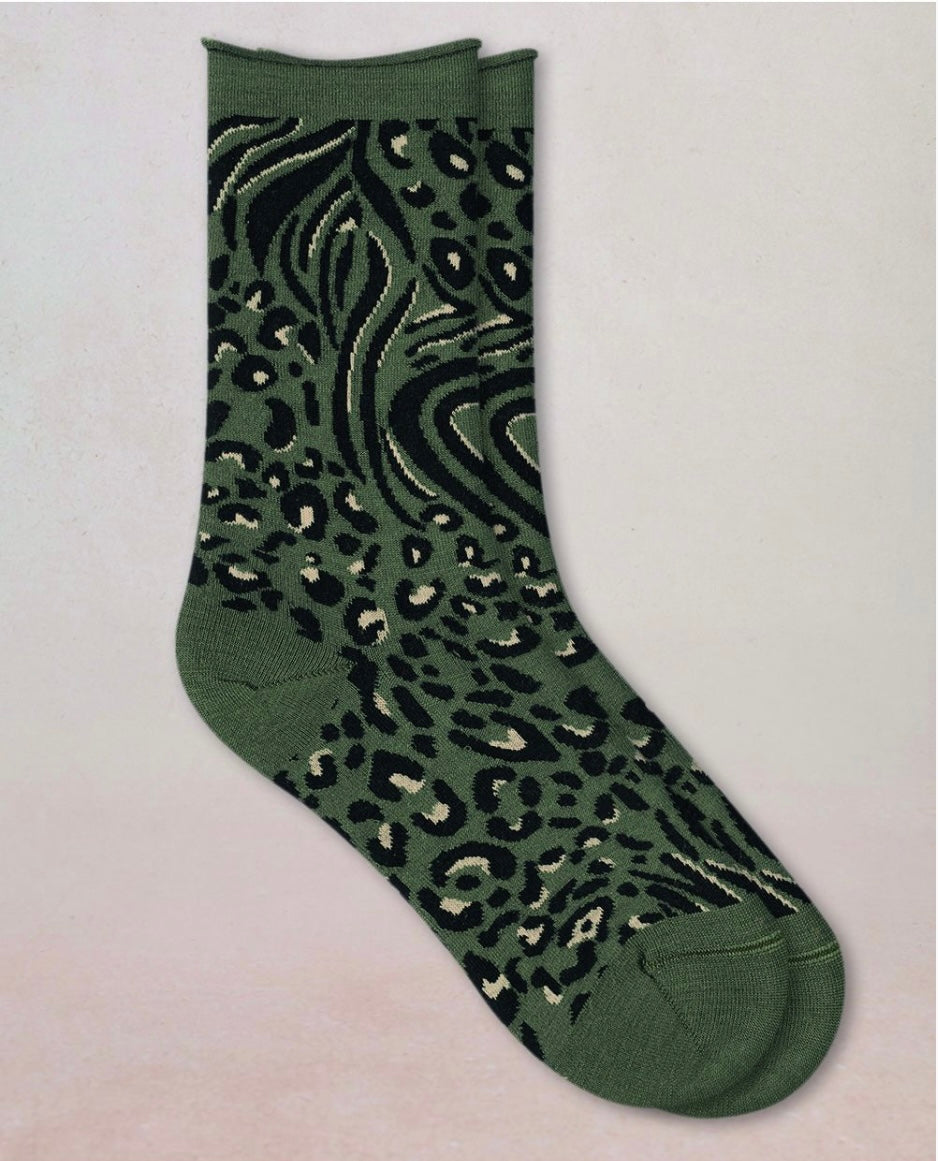 Chaussettes laine fine peau de bête kaki T36/38 / T39/41