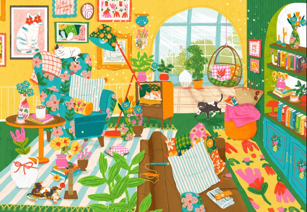 Puzzle Home is where the cats are 1000 pièces