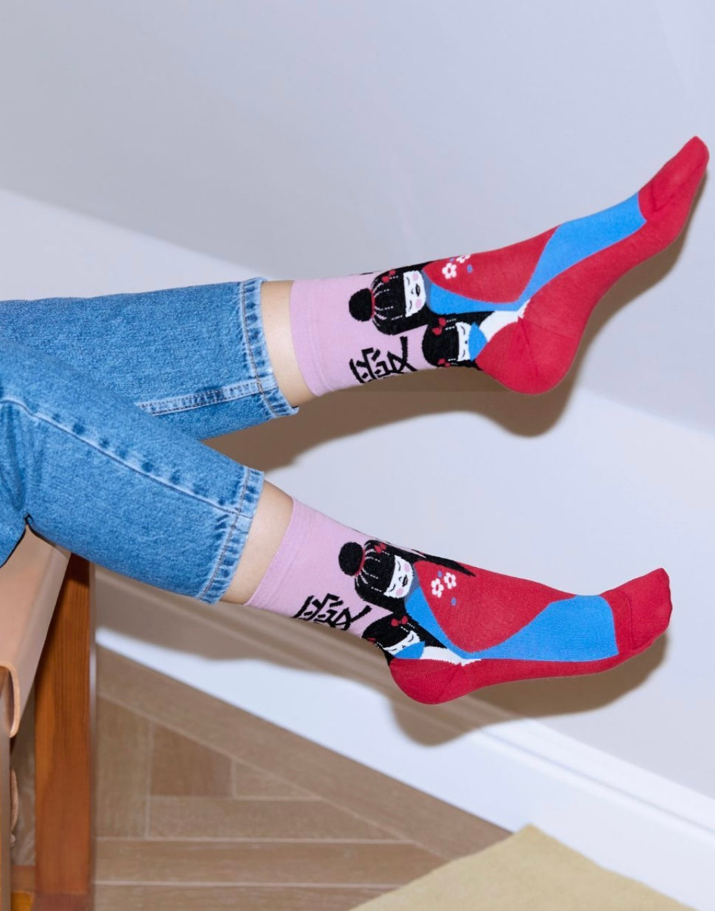 Chaussettes Geishas rouge T36/40