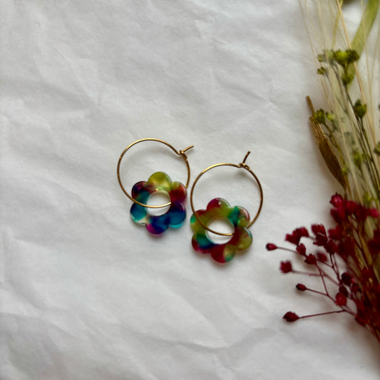 Boucles d’oreilles Flora multicolore