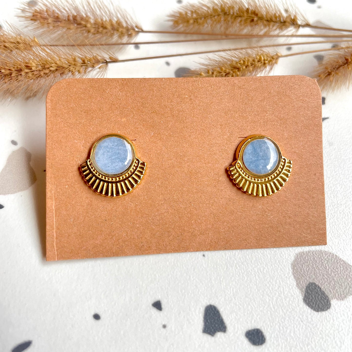 Boucles d'oreilles Opale Bleu Ciel