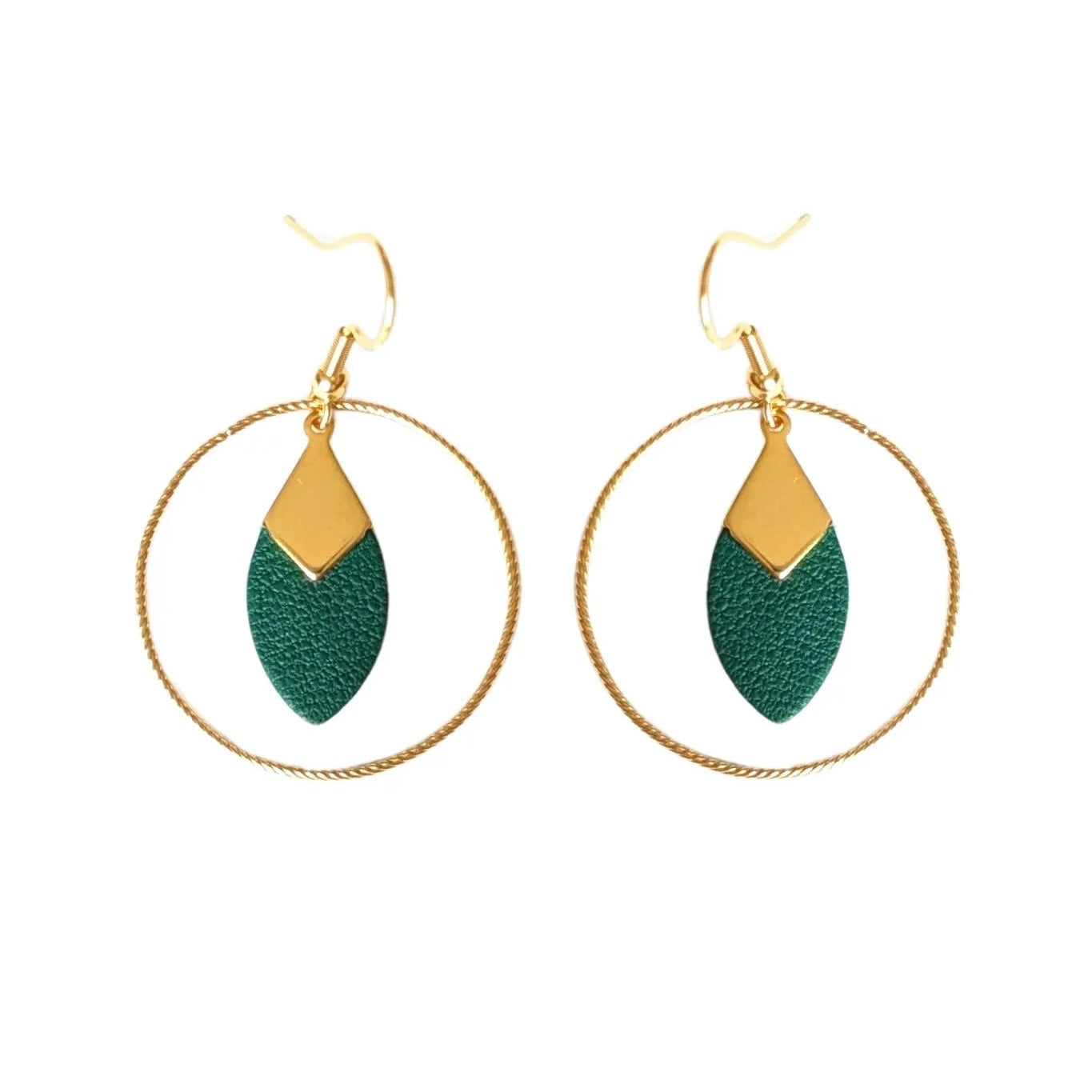 Boucles d’oreilles Lou vert sapin