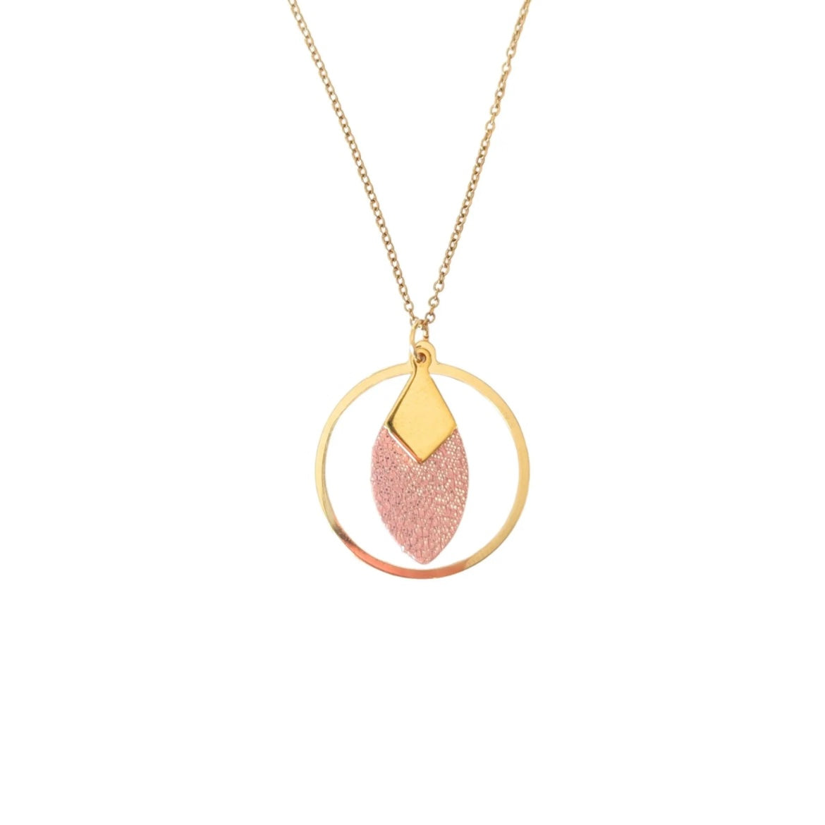 Collier Lou rose pailletté