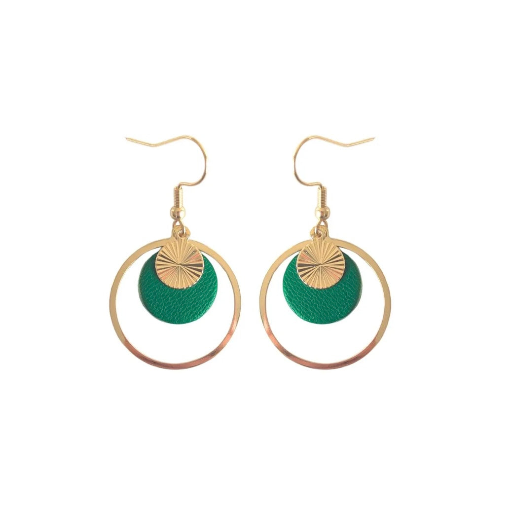 Boucles d’oreilles Gaïa vert