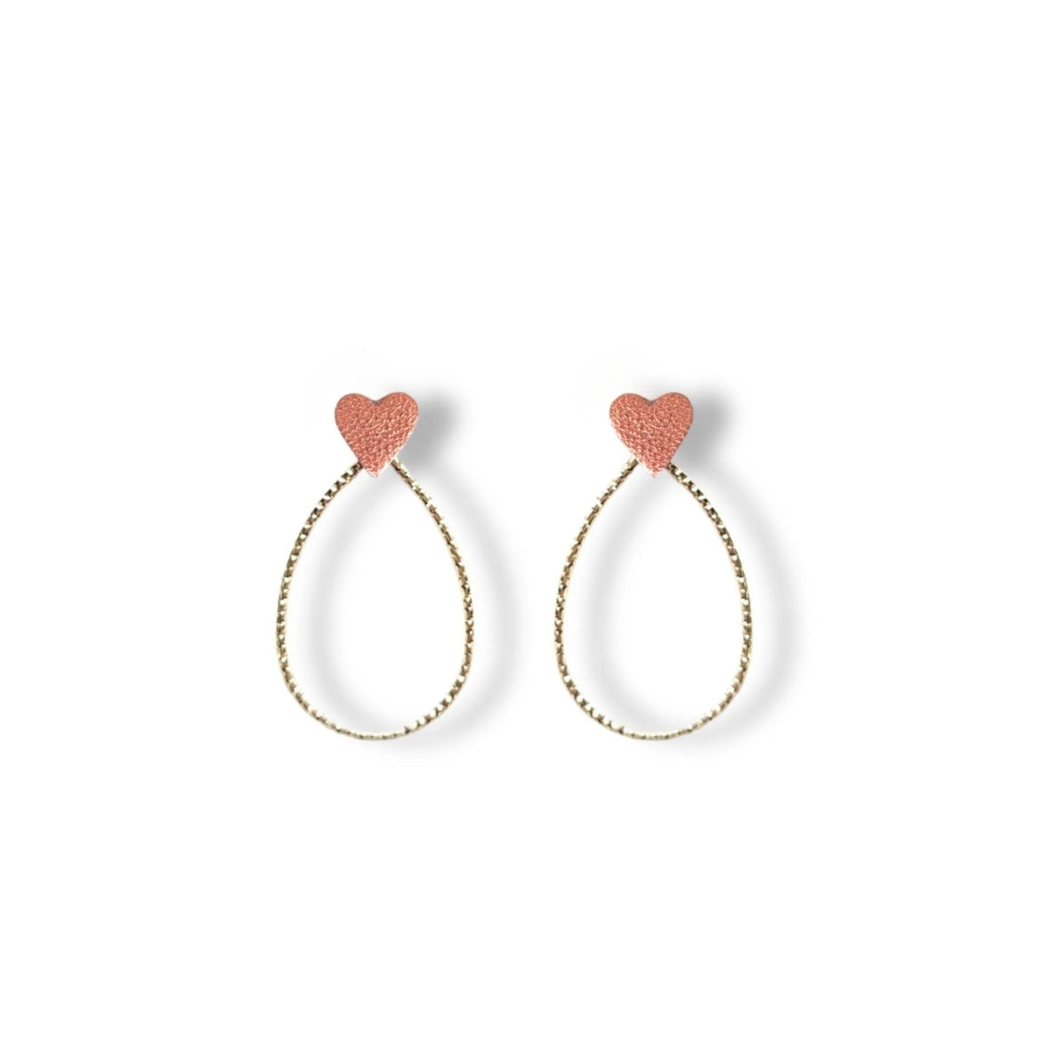 Boucles d’oreilles Cœur rose métallisé
