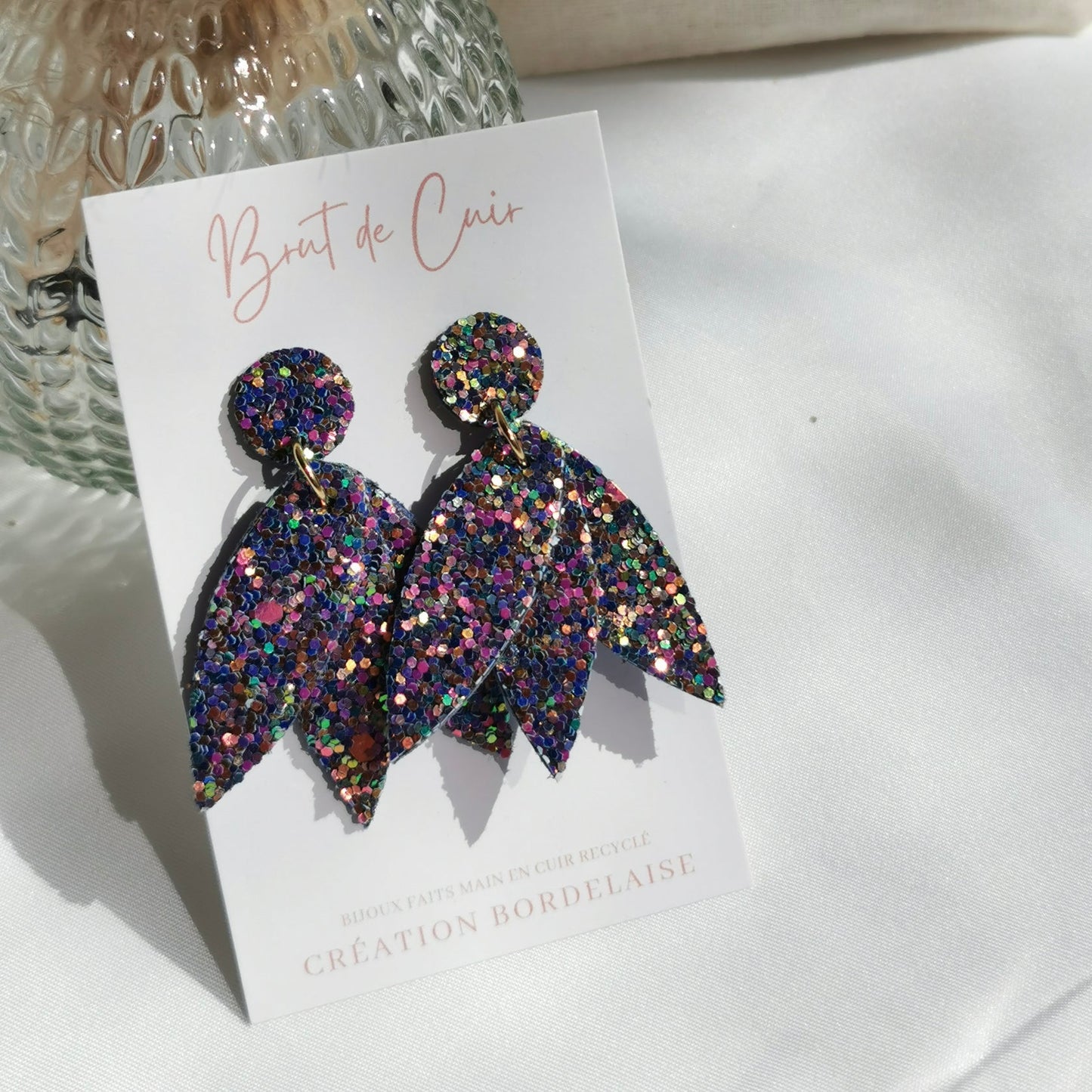 Boucles d'oreilles Glitter bleu multi