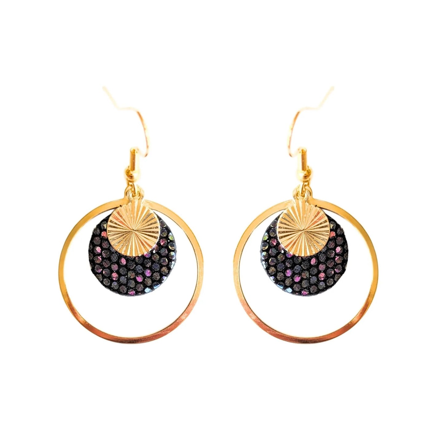 Boucles d’oreilles Gaïa noir disco
