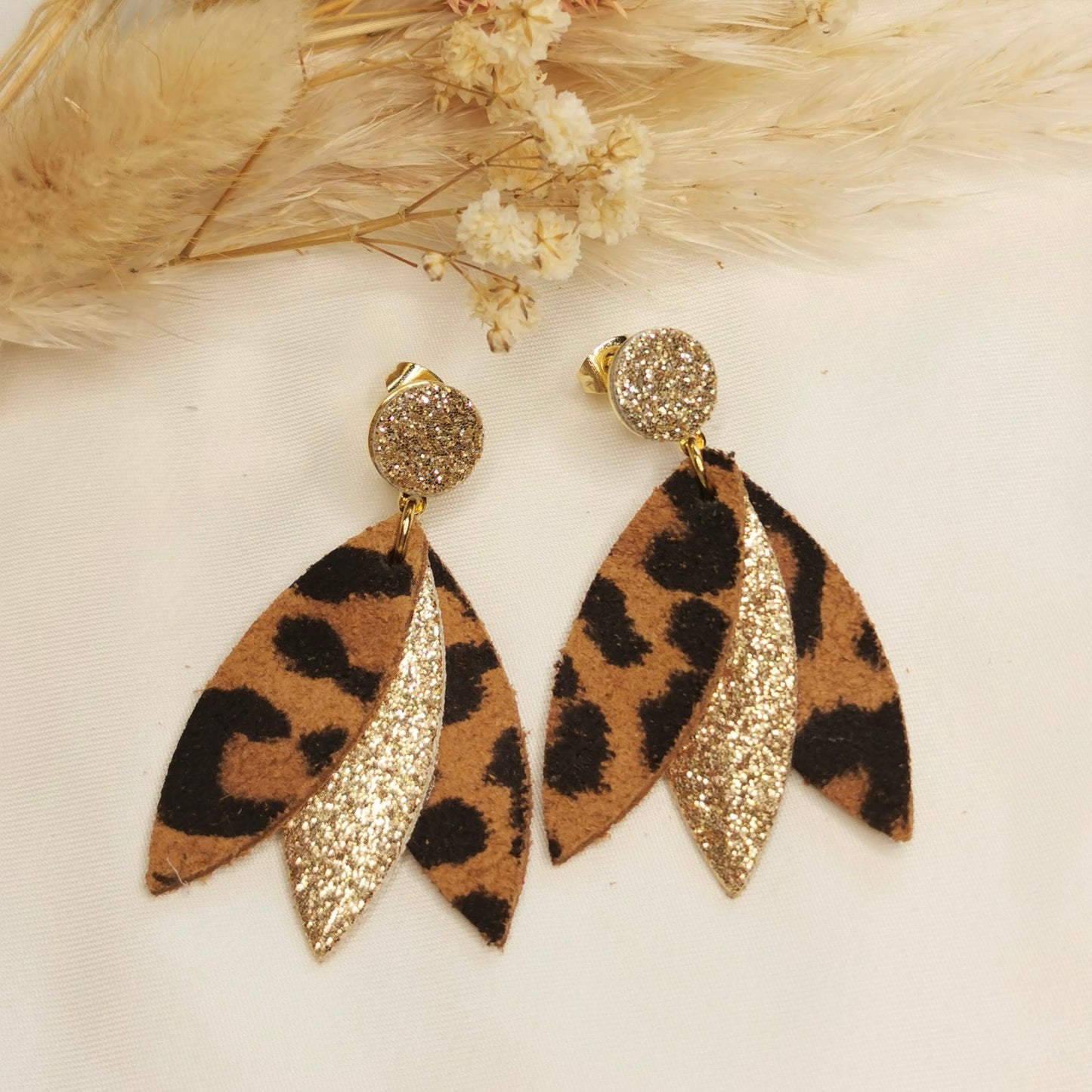 Boucles d'oreilles Gaëlle léopard